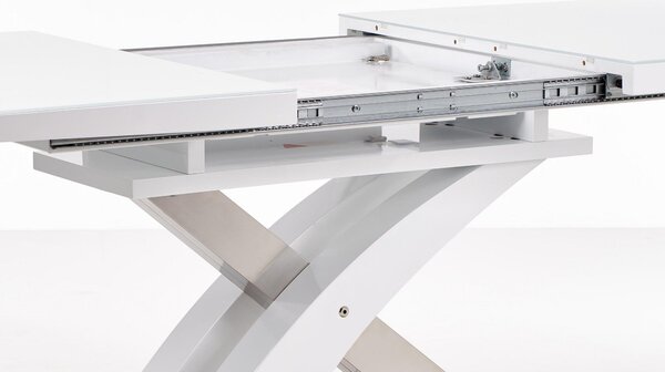 Masa extensibila alb lucios Sandor, 160/220X90X77 cm