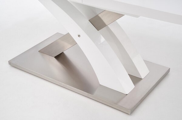 Masa extensibila alb lucios Sandor, 160/220X90X77 cm