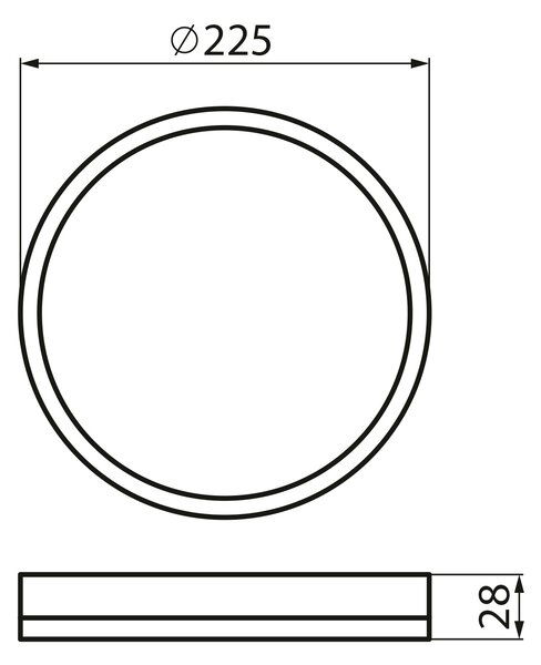 KANLUX KANLUX, Plafonieră LED AZPO, diametru 225 mm, 11,8 W, 3000/4000/6000 K, IP54, alb, 31512