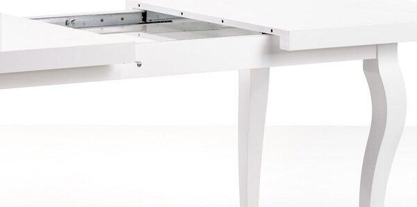 Masa alba extensibila sufragerie Mozart, 140/180X80X75 CM