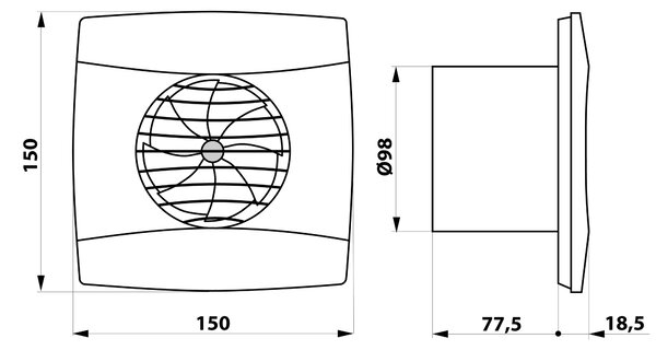 Cata Cata, UC-10 cumpara ventilator axial 3/4, 8W, teava 100mm, negru, 01256000