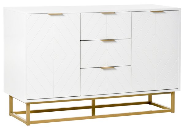 HOMCOM Dulap de bucatarie, Bufet jos pentru bucatarie sau sala de mese cu 3 sertare si 2 usi, 120x40x76 cm | Aosom Romania