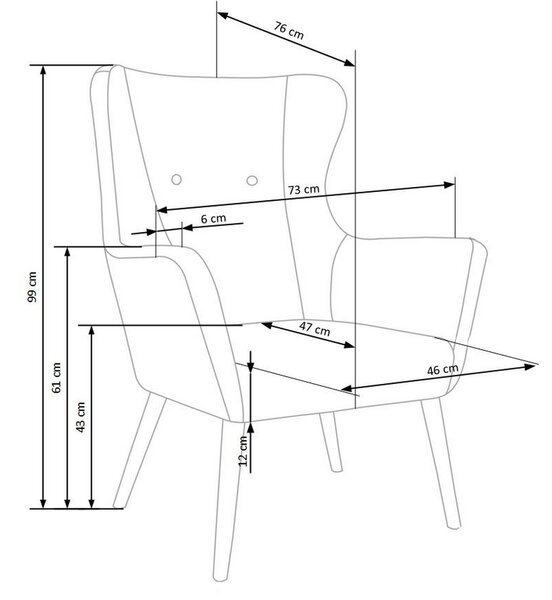 Scaune fotolii birou Cotto, gri inchis, 73X76X99X43 CM