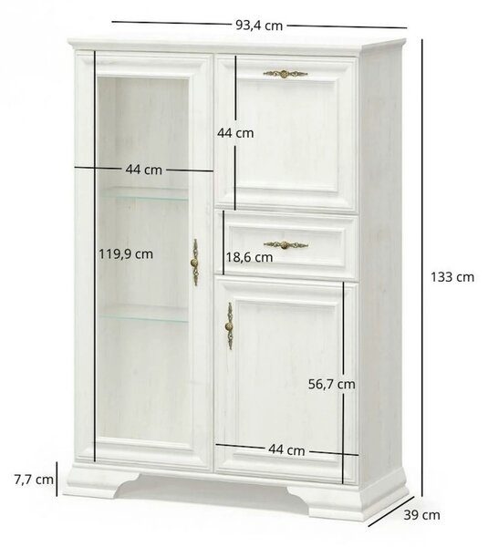 Mobilier living clasic IRYS, pin alb anderson, PAL laminat, 3 piese