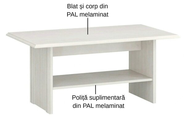 Masuta TIFFANY II, grej, PAL laminat, 110x60x50 cm