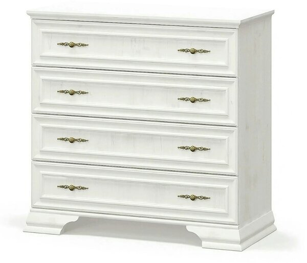 Comoda pin alb anderson IRYS, PAL laminat, cu 4 sertare, 93x39x89 cm