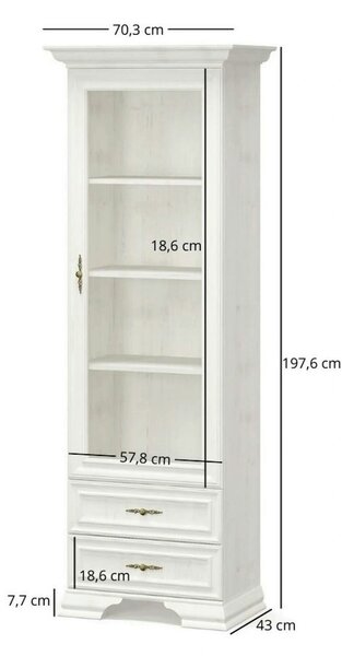 Mobilier living clasic IRYS, pin alb anderson, PAL laminat, 3 piese