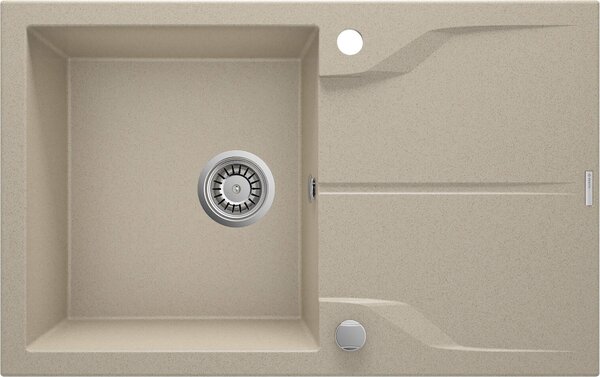 Deante Andante, chiuveta granit 780x490x194 mm + sifon cu economie de spatiu, 1 camera, nisip, ZQN_7113
