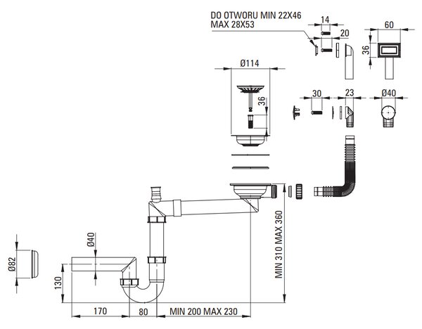 Deante Olfato, chiuvetă din oțel inoxidabil cu 1 cameră 550x505x200mm, auriu mat, DEA-ZPO_R10B