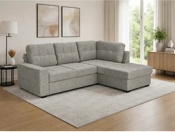 Coltar extensibil pentru living HERA, sezlong dreapta, stofa gri - Orl