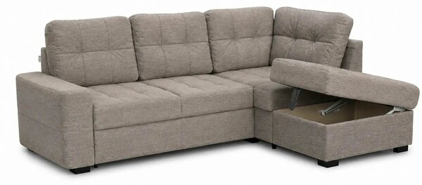 Coltar extensibil pentru living HERA, sezlong dreapta, stofa maro desc
