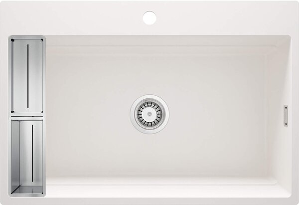 Deante Magnetic, chiuvetă din granit cu 1 cameră 760x520x220mm, alb mat, DEA-ZRM_A10B