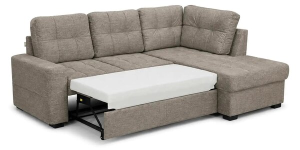 Coltar extensibil pentru living HERA, sezlong dreapta, stofa maro desc