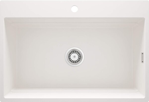 Deante Magnetic, chiuvetă din granit cu 1 cameră 760x520x220mm, alb mat, DEA-ZRM_A10B