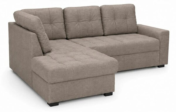 Coltar extensibil pentru living HERA, sezlong stanga, stofa maro desch