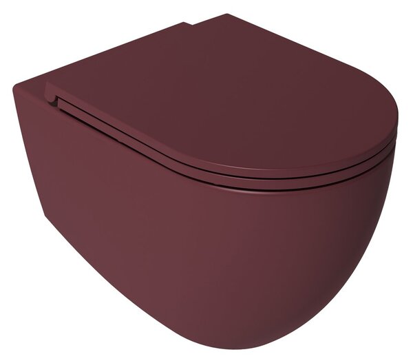 Isvea Isvea, Capac WC INFINITY SLIM, închidere silențioasă, Easy Take, maro mat, roșu, 40KF0543I