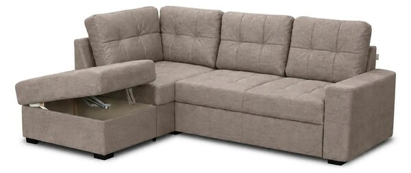 Coltar extensibil pentru living HERA, sezlong stanga, stofa maro desch