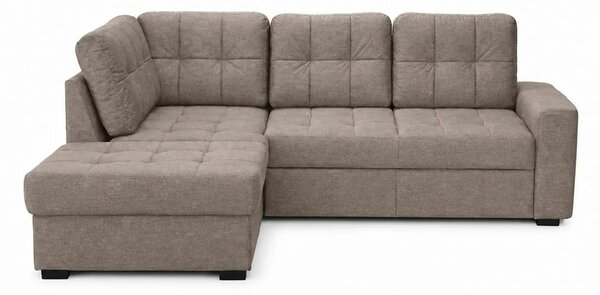 Coltar extensibil pentru living HERA, sezlong stanga, stofa maro desch