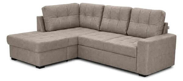 Coltar extensibil pentru living HERA, sezlong stanga, stofa maro desch
