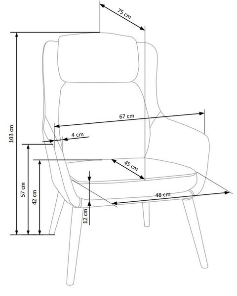 Scaun design scandinav Purio, gri, 67x75x103 cm