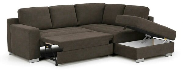 Coltar extensibil modern living ROCA, sezlong dreapta, stofa catifelat