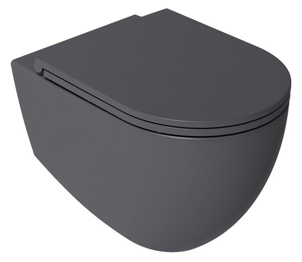 Isvea Isvea, Capac WC INFINITY SLIM, închidere silențioasă, Easy Take, antracit, 40KF0522I