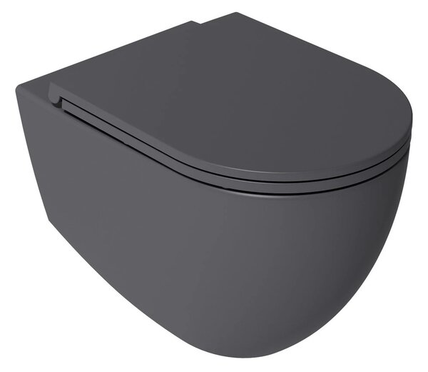 Isvea Isvea, Vas WC suspendat INFINITY, Fără ramă, 36,5x53cm, antracit, 10NF02005-2C