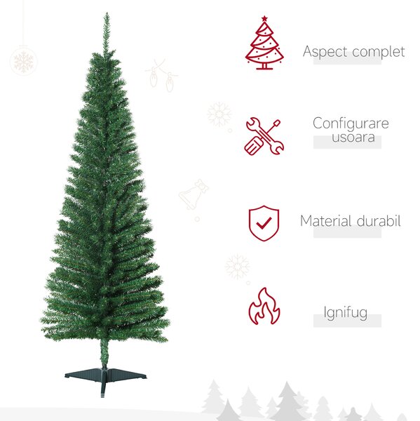 Brad de Craciun de 150cm Pin Artificial cu Ramuri 294 Baza Pliabila Detasabila, decoratiune de Craciun HOMCOM | Aosom RO