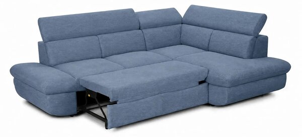 Coltar extensibil sufragerie REGAL, sezlong dreapta, stofa albastru de