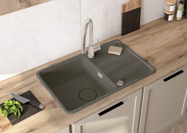 Deante Momi, chiuveta granit cu 1 camera 780x500x230 mm, antracit metalic, DEA-ZKM_T113