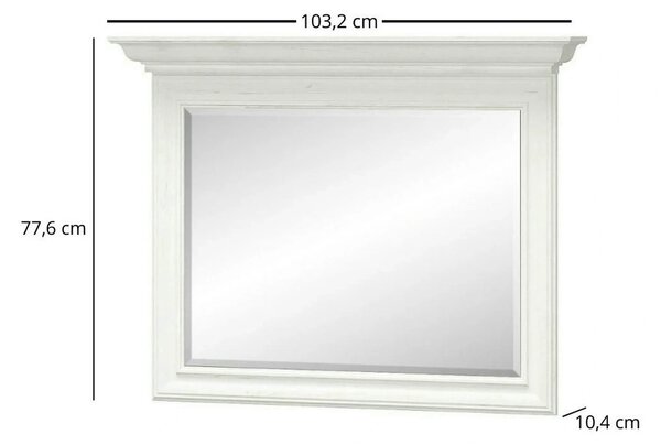 Oglinda pentru perete IRYS, pin alb anderson, PAL laminat, 103x10x78 c