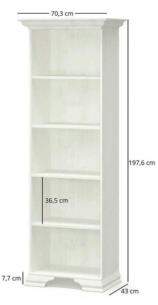 Biblioteca pentru living IRYS, pin alb anderson, PAL laminat, 70x43x19