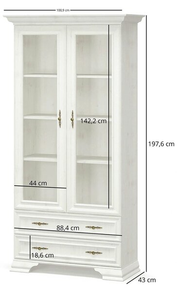 Mobilier living clasic IRYS, pin alb anderson, PAL laminat, 7 piese