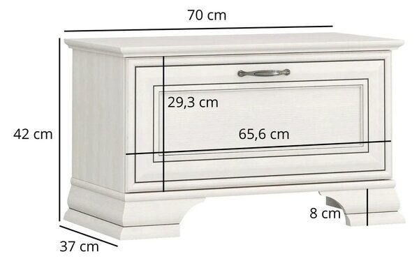 Mobila hol clasica TIFFANY II-2, grej, PAL laminat, 3 piese