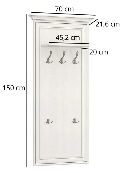 Mobila hol clasica TIFFANY II-2, grej, PAL laminat, 3 piese
