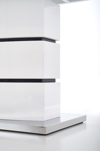 Masa living cu picior alba Nobel, 160/200X90X75 CM