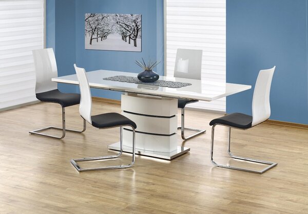 Masa living cu picior alba Nobel, 160/200X90X75 CM