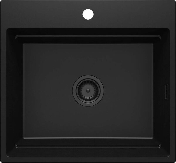 Deante Magnetic, chiuvetă din granit cu 1 cameră 560x520x220mm, negru mat, DEA-ZRM_N10A