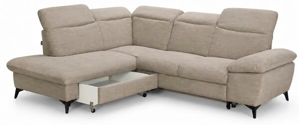 Coltar extensibil modern living LUNA, sezlong stanga, stofa clasica be