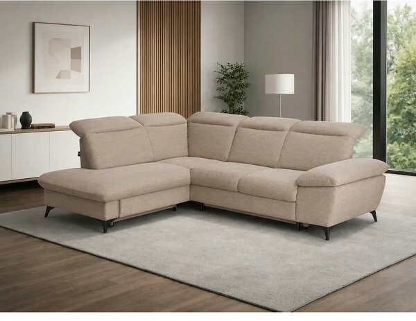 Coltar extensibil modern living LUNA, sezlong stanga, stofa clasica be