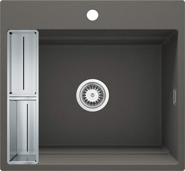 Deante Magnetic, chiuvetă din granit cu 1 cameră 560x520x220mm, antracit metalic, DEA-ZRM_T10A