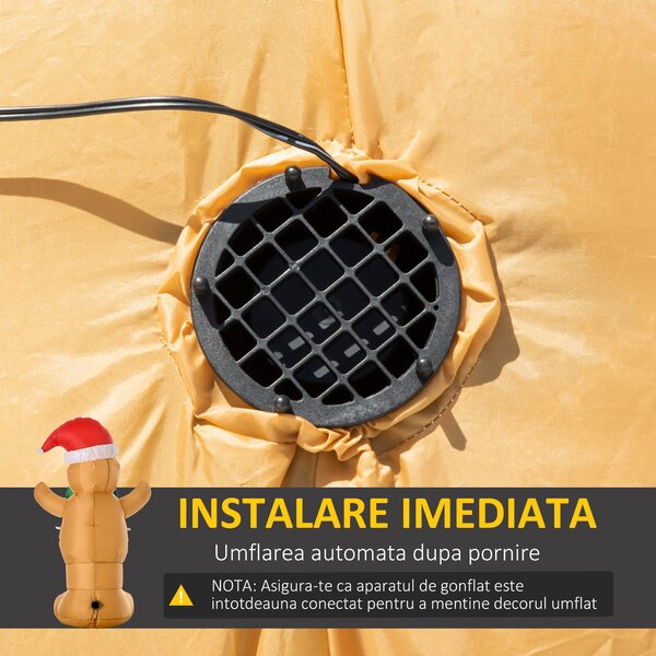 HOMCOM Om Dulce Gonflabil, Lumini LED integrate, Decoratiune de Craciun de Exterior | AOSOM RO