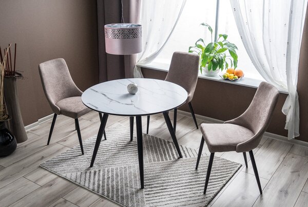 Masa IDEAL efect marmura/negru 100x100
