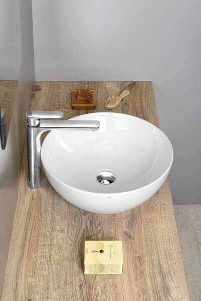 GSI GSI, Chiuvetă de blat ceramică PURA, diametru 42 cm, alb ExtraGlaze lucios, 885111