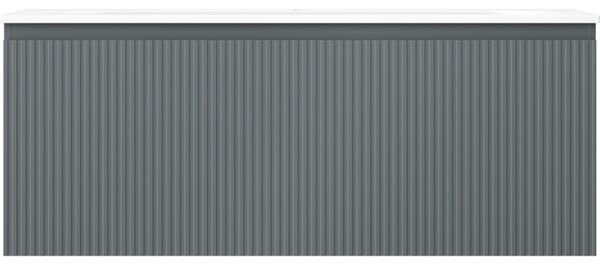 Mexen Rivel, mobilier baie 120 cm cu lavoar Vela, 1 sertar, canelat, grafit mat/alb mat, 91A20-12047-1-BF66-W23M0