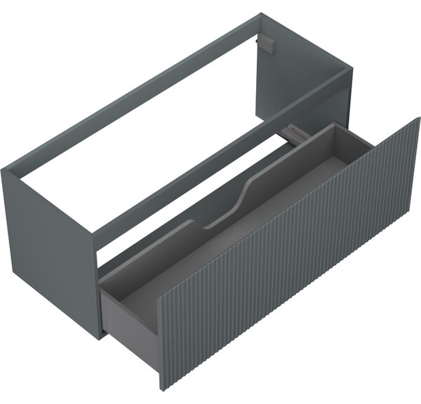 Mexen Rivel, mobilier baie 120 cm, 1 sertar, canelat, grafit mat, 91A20-12047-1-BF66