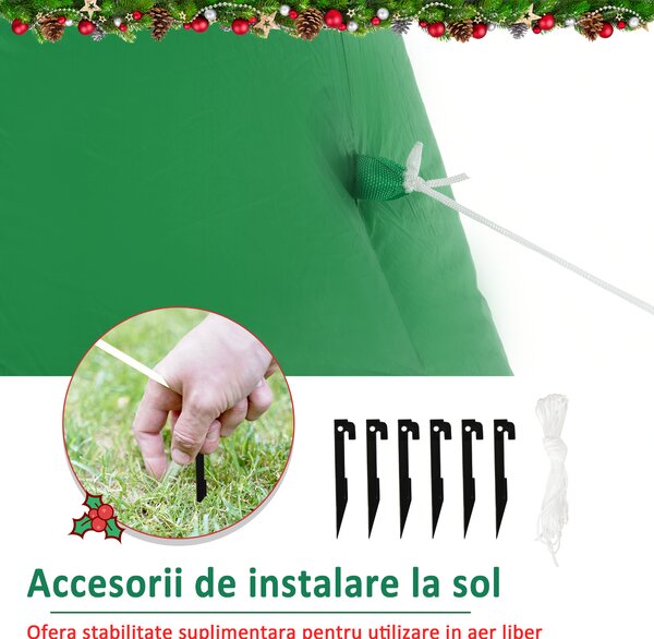 HOMCOM brad gonflabil, decoratiune Craciun cu led, decoratiune gonflabila, brad si mos craciun 243 cm | Aosom Romania
