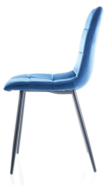 Scaun MILA, negru/albastru, 47x41x87