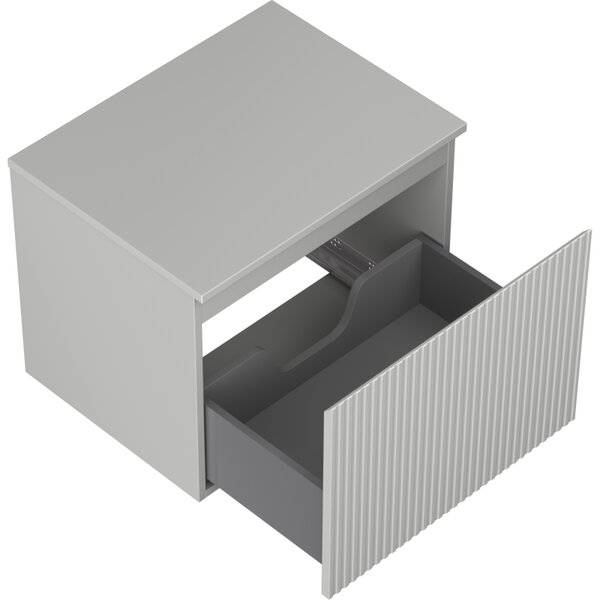 Mexen Rivel, mobilier de baie 60 cm cu blat, 1 sertar, canelat, gri mat, 91A20-06047-1-BFC62