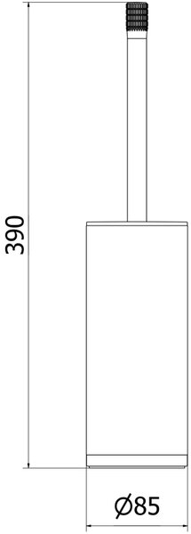 Mexen Triv, perie de toaletă de perete, negru mat / crom, 70A33073-00B